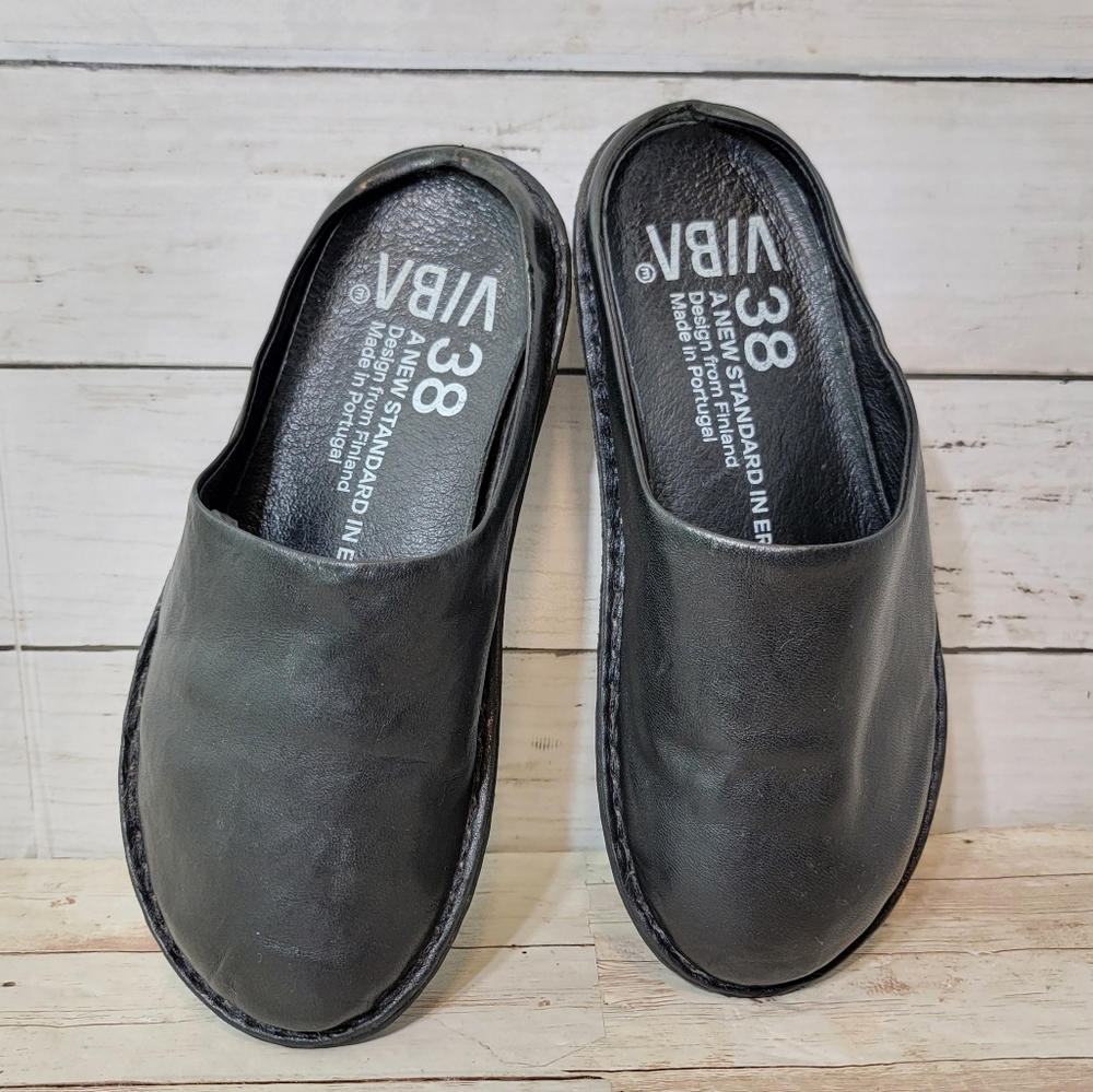 Viba Roma Mules in black leather